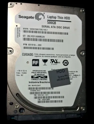 HD Seagate usado 500 GB para notebook