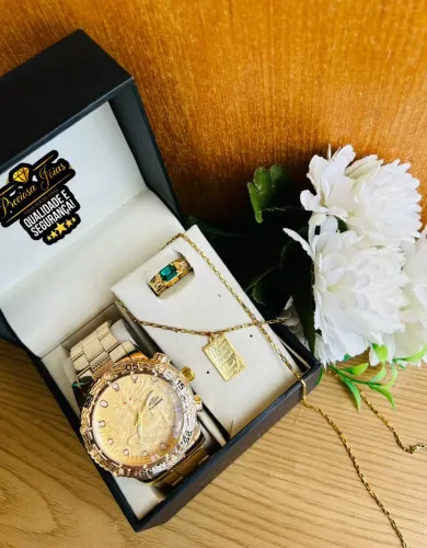 KIT DE RELÓGIO MASCULINO 