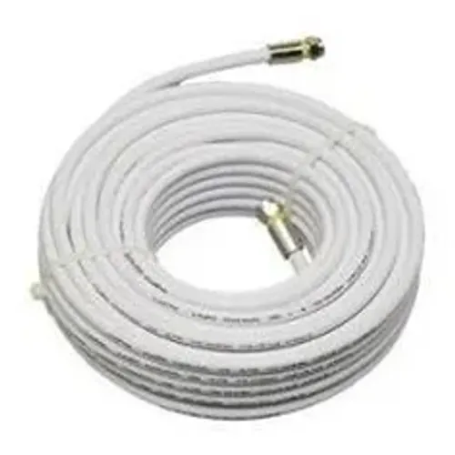 Cabo Coaxial Rg6+st 75ohm 67% malha COR Preto ou branco pronto já com 2 conectores Rg6  5 