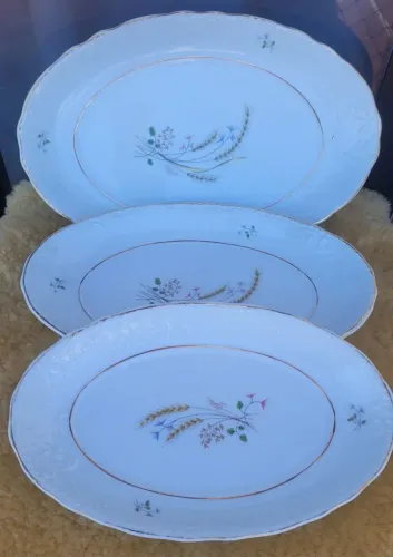 trio de travessas, porcelana schimidt