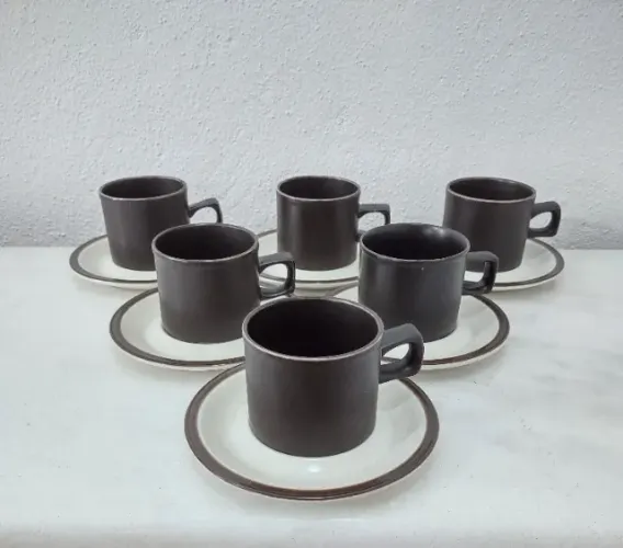6 Xícaras Cerâmica Inglesa Doverstone Anos 60 Retro 250 Ml