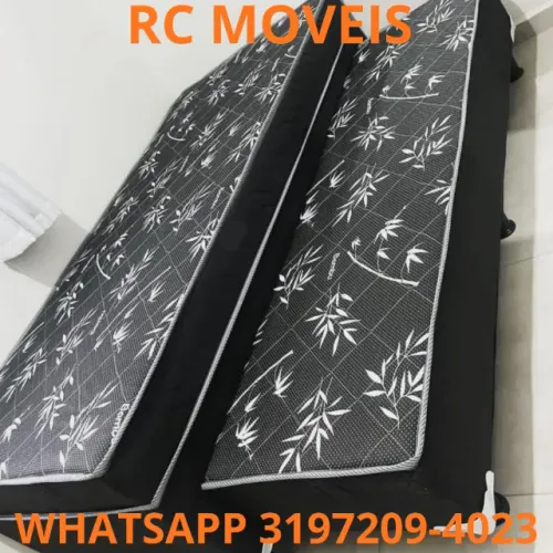 Cama Box Solteiro Bibox com Auxiliar e Colchão D33 - 88x1,88