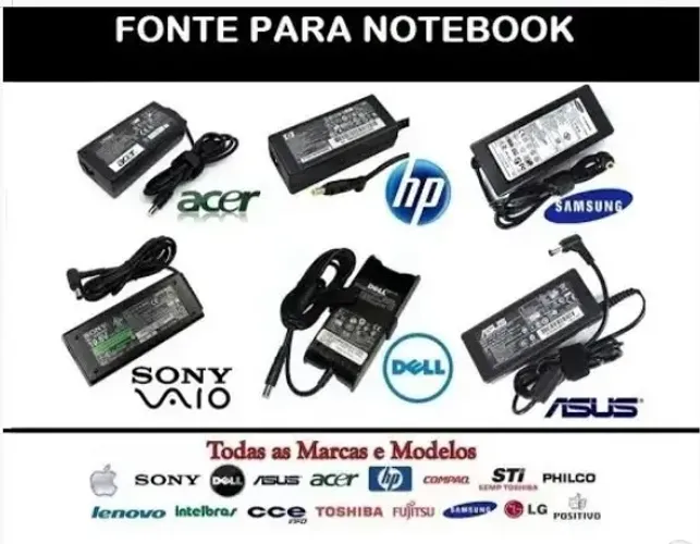 Carregador / fonte para notebook para varias marcas novos com garantia 