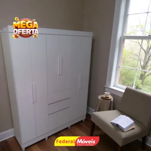 Guarda Roupa Casal Branco 7 Portas Super Oferta Aproveite! - Entregamos