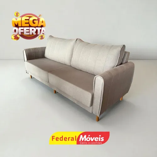 Sofá de linho 2,20m Marrom Lindíssimo - Mega Promoção (Limitada)