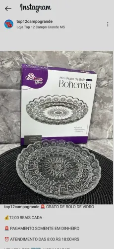 Promoção prato pra bolo de vidro