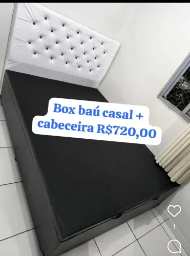 Box baú casal + cabeceira nova direito da Fábrica