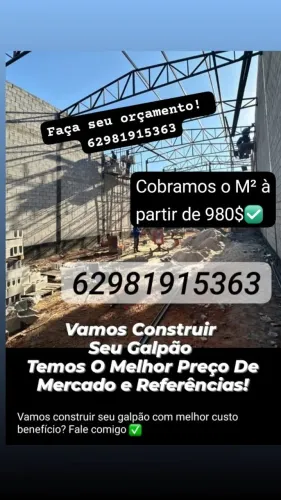 Galpão construção rápida segura com referências 