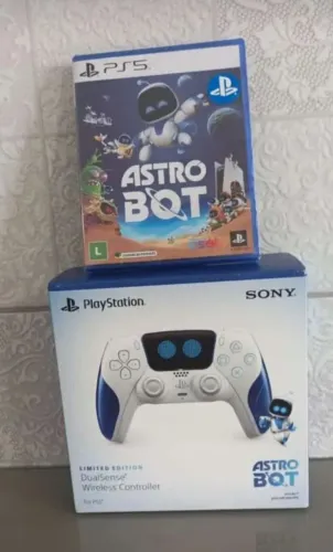 Controle ps5 astro bot+jogo novo lacrado