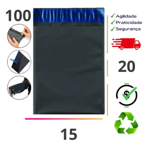 Envelope de Segurança 15x20 Saco Envio Sedex Correios Ecommerce Mercado Livre Shopee Shein