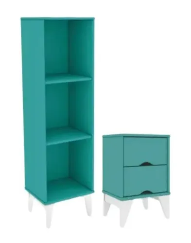 Estante e mesa de cabeceira