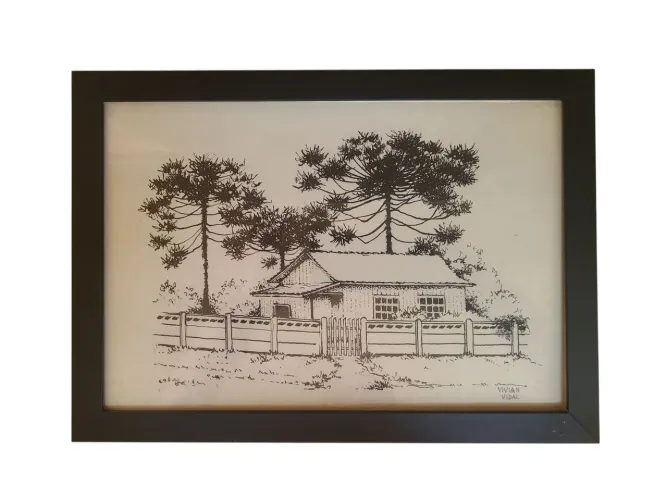 Quadro Vivian Vidal Nanquim Série Muros 1999