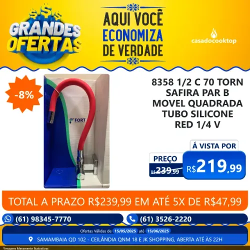 8358 1/2 C70 TORN SAFIRA PAR B. MOVEL QUADRADA TUBO SILICONE RED 1/4 V.