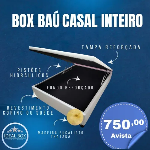 BOX BAÚ CASAL INTEIRO 138X188 