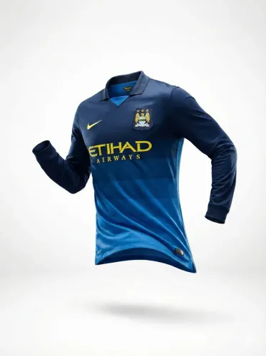 camisa manchester city manga longa away temporada 2014-2015