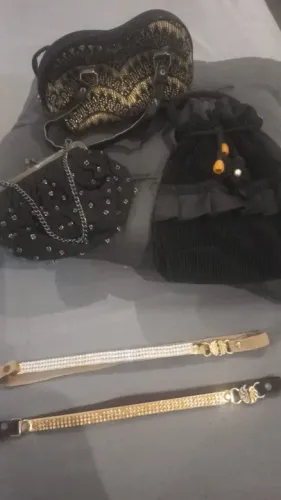 Bolsas Vintage 3 Bolsas e de Brinde 2 Cintos Vintage Strass Lindos