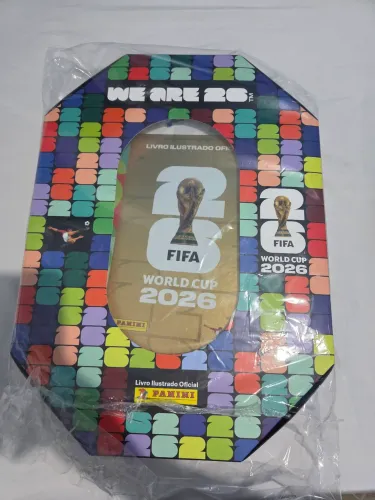 Box estadio capa ouro numerada copa 2026 + 980 figurinhas para colar+ legend roxa