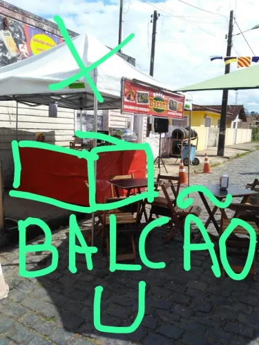 Balcão em U em inox para barraca ou tenda