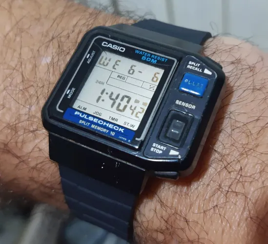 Relógio antigo Casio pulse-check jp100w ORIGINAL RELIQUIA