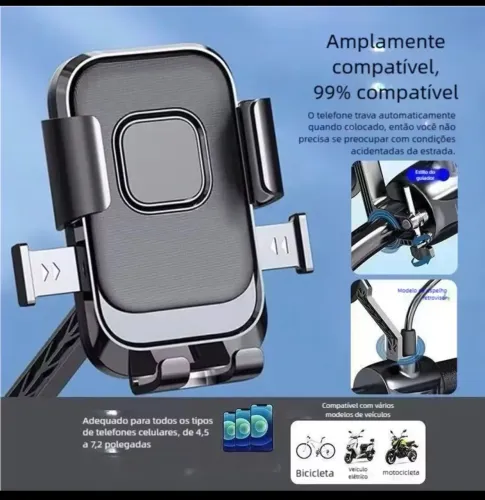 Suporte de Celular para Moto Antivibração Universal