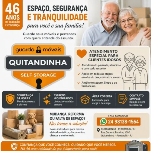 Guarda Móveis Quitandinha - 46 Anos - Boxes Seguros - Atendimento Especial Para Idosos
