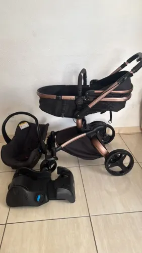 Carrinho de bebê Dzieco vulkan 360° + Bebê conforto + base