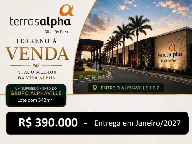 Lote/Terreno 342m² em Condomínio "Terras Alpha" em Ribeirão Preto