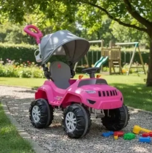 Carrinho de Criança SuperJipe Reclinável Rosa Bandeirante - Passeio & Pedal | 2 em 1