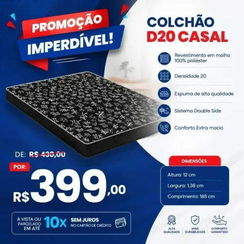 Colchão casal D20 preto