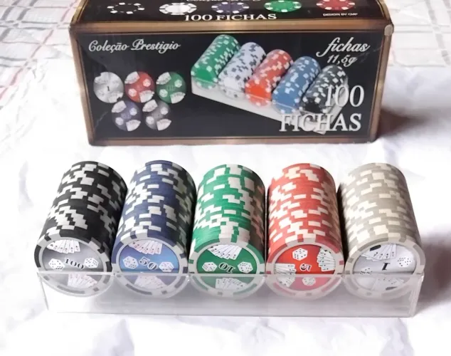 POKER: 100 fichas numeradas - (11,5g cada )
