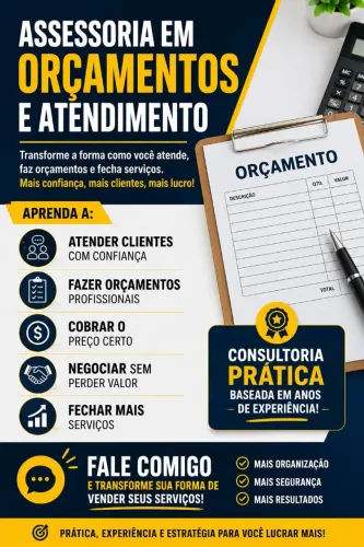 ASSESSORIA EM ORÇAMENTOS E ATENDIMENTO