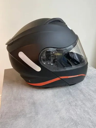 Capacete Articulado Norisk Force Simplicity Preto Fosco e Laranja