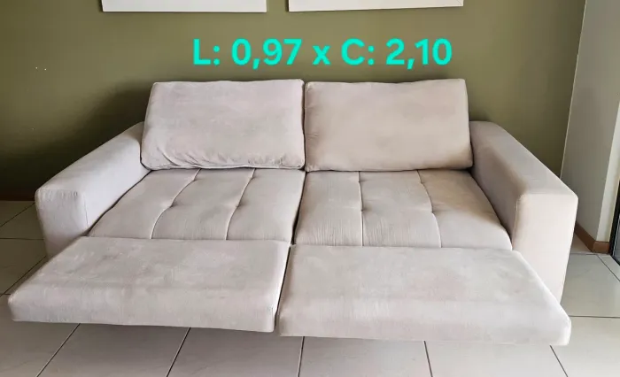 SOFÁ RETRÁTIL E RECLINÁVEL 2 LUGARES - 2,10m - MUITO CONFORTÁVEL