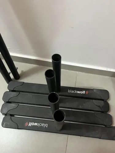 Barra Paralela De Chão 80cm Parallette Calistenia Treino Cor Preto