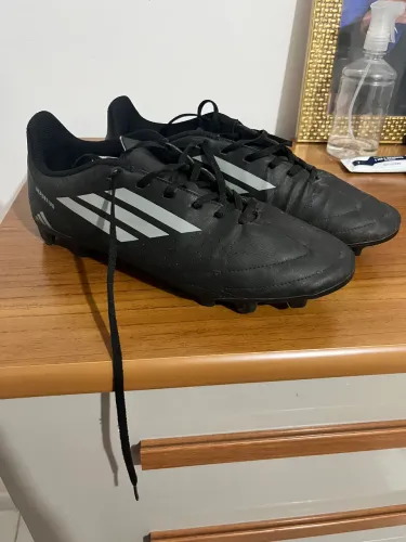 chuteira adidas deportivo preta de campo