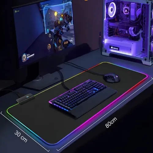 Mouse Pad Gamer RGB Extra Grande (80x30cm) Exbom - Novo e Impecável