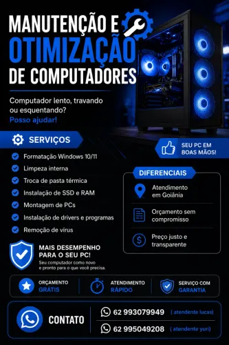 Manutenção e formatação de computadores
