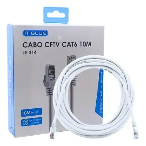 CABO DE REDE CAT6 10M (Honestidade e Qualidade Distribuidora JK Eletrônicos)