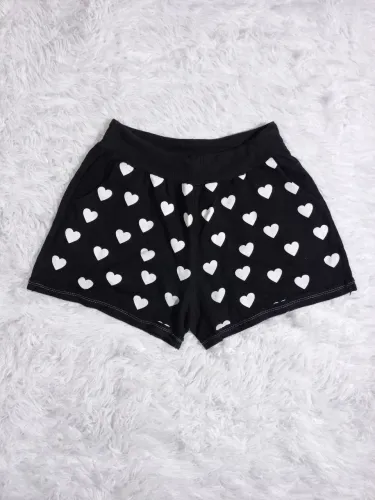Short Moletom Feminino Corações