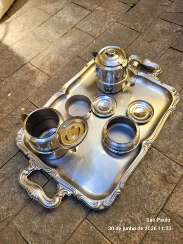 Conjunto de café inox 5 peças 