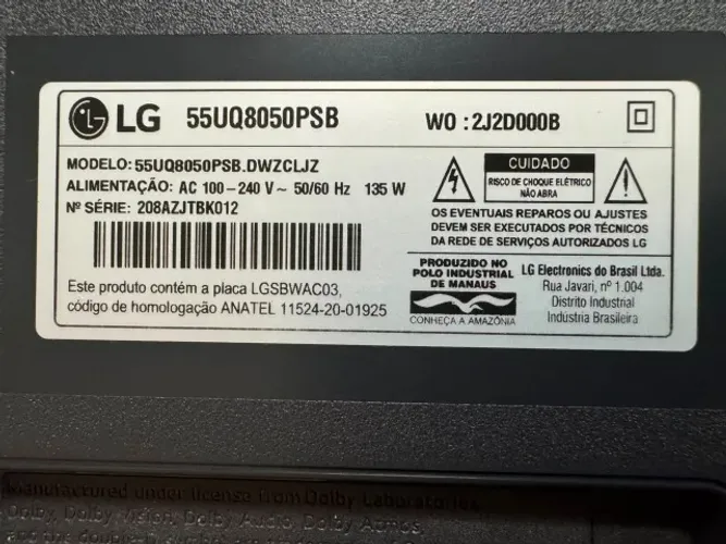 TV LG 55 polegadas - retirada de peças