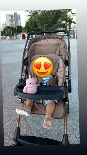 Carrinho de bebê e bebê conforto