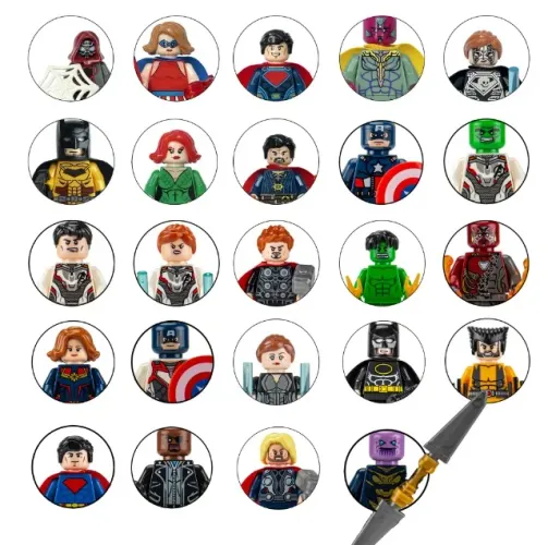 Mini Figuras Blocos de Montar Heróis Marvel DC Vingadores X-Men Colecionáveis