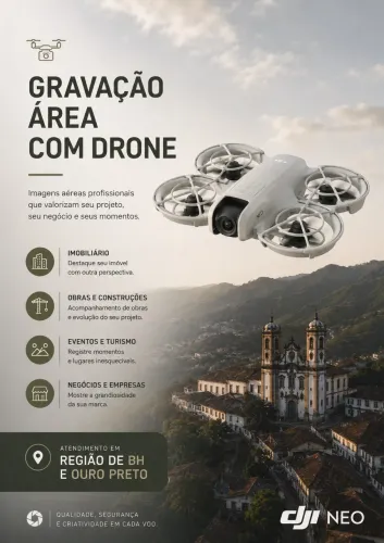 Gravação aérea com drone 