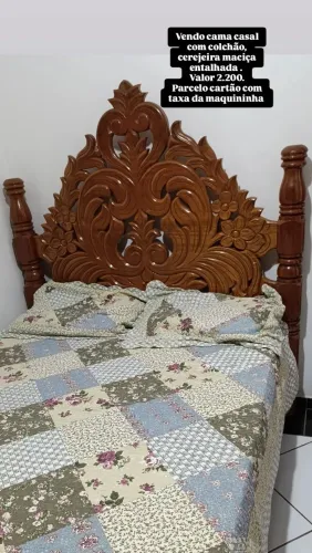 Cama madeira maciça. Com colchão