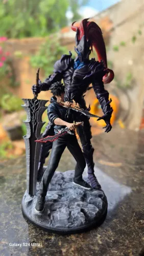 Figure - Sung Jin Woo e Igris - Solo leveling - Feito na impressão 3D - Aceito propostas.