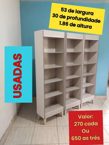 Prateleiras bem conservadas - 270 cada ou 650 as três