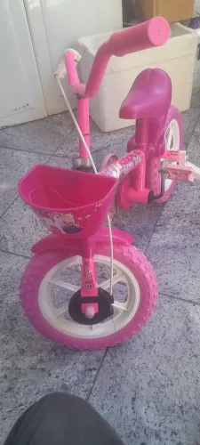 Bicicleta infantil arco íris rosa