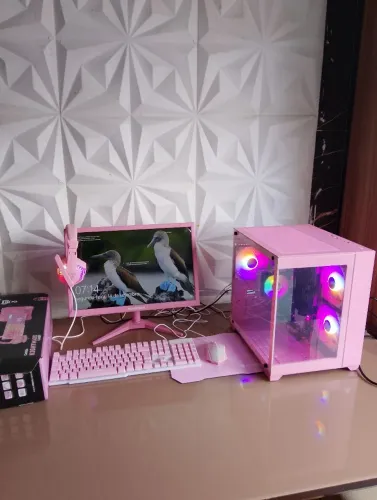 Pc Gamer Ryzen 5 4600G, 16gb RAM, SSD 360gb Full Rosa, Completo.
