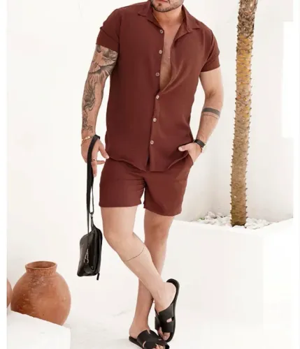 Conjunto Masculino Duna Marrom TAM M Nunca usado Crepe não amassa